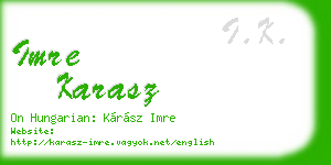 imre karasz business card