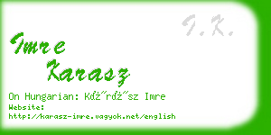 imre karasz business card